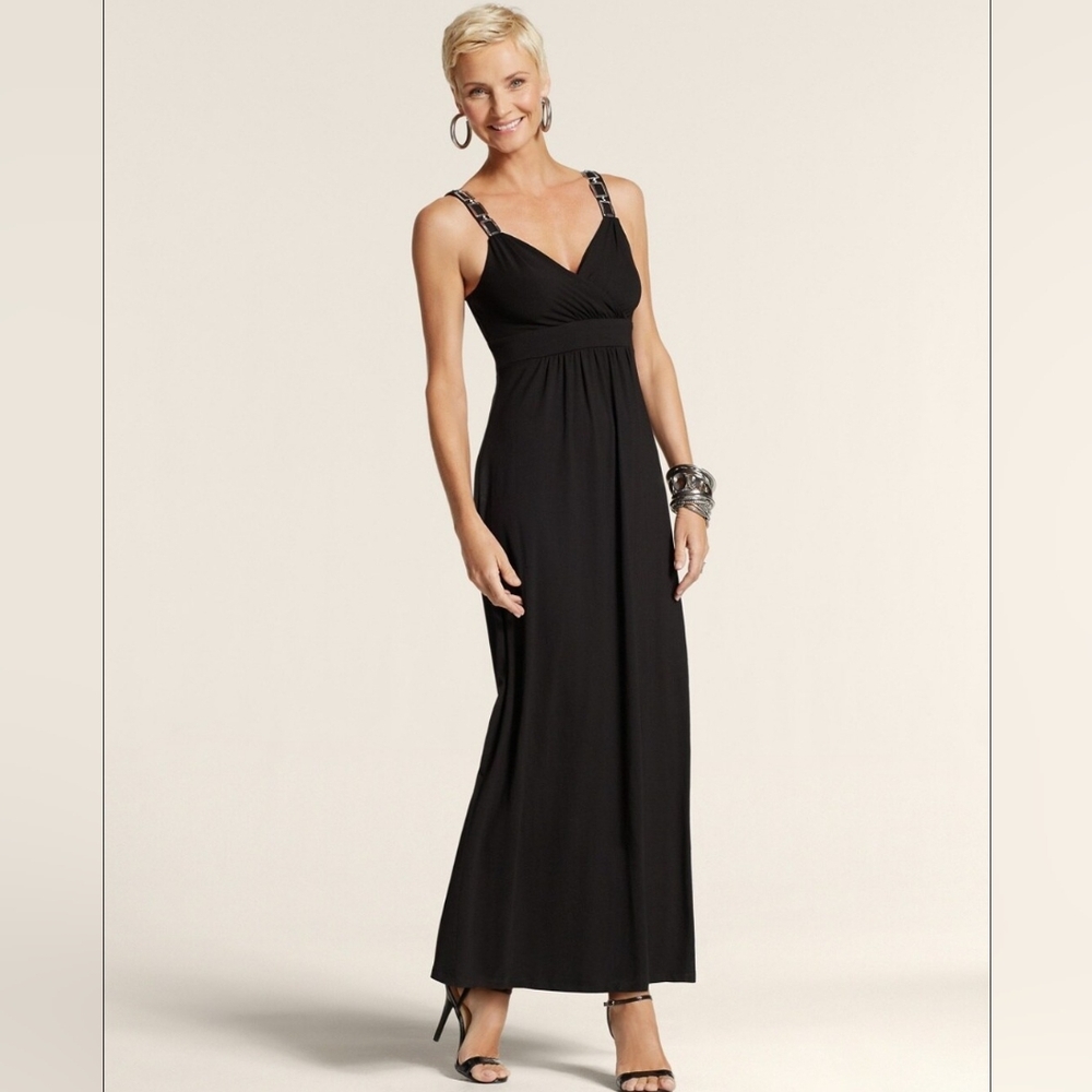 Chico's Black Vneck Dress. New with tag. Excellent Condition. Size 1 : US- Small